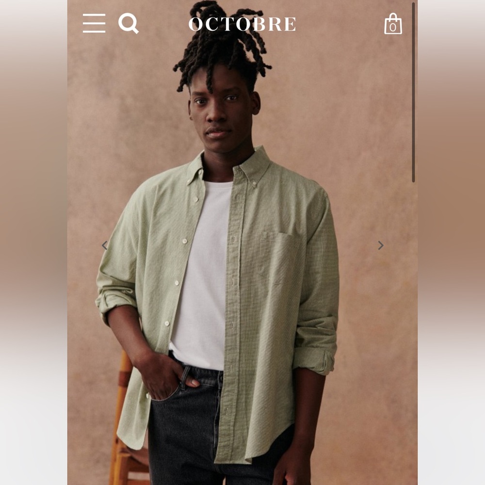 Octobre Charlie Shirt Relaxed - Green - size small